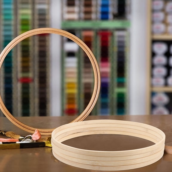 FONDOTIN 4-Piece Khaki Embroidery Hoop Set for Needlework, , Sewing, and Craft Projects with Frames