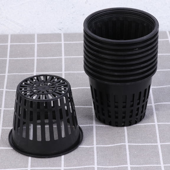 FONDOTIN 40 Pcs Garden Plastic Net Pots for Storage Holder in Black with -resistant
