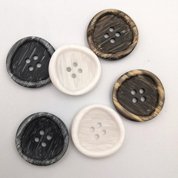 FONDOTIN 40 Pieces Black Resin Buttons for Clothing, Sewing, Crafts, and Accessories - Multi Functional Set