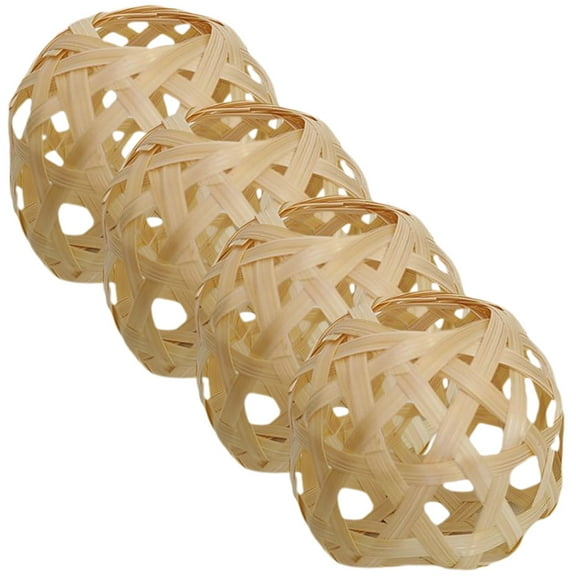 FONDOTIN Bamboo Light Covers Beige 4Pcs