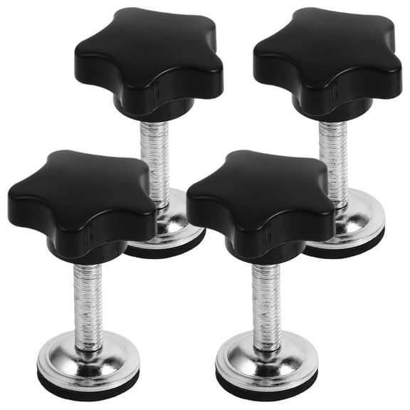 FONDOTIN 4Pcs Black Hand Knob Tightening Screw for Thread Knurled Clamping Knobs