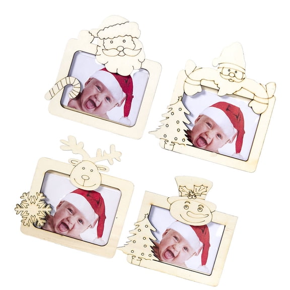 FONDOTIN 4-Pack Christmas Picture Frames for Family Photos, Desktop & Wall Decor, Holiday Home Display & Gallery Decoration