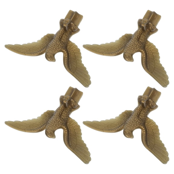 FONDOTIN Flag Pole Accessories Flagpole Eagle Topper Golden Plastic 4Pcs