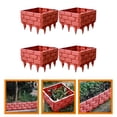 thumbnail image 1 of FONDOTIN 4Pcs Garden Edging Plastic Dark Red Lawn Decor for Flowerpot Decor, 1 of 8