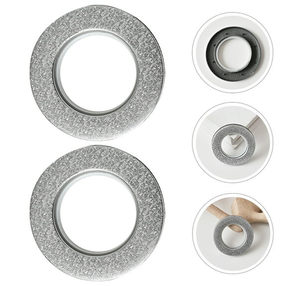 FONDOTIN 4Pcs Grey ABS Plastic Curtain Grommets for Thick Material with Silent Operation