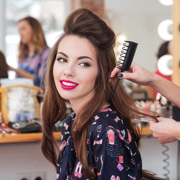 FONDOTIN 4Pcs Hair Styling Combs Set Black Professional Salon Tools with Hooks for Highlight and Backcomb