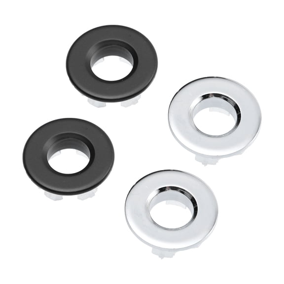 FONDOTIN 4Pcs Overflow Hole Cover Black Copper Rustproof For Bathtubs