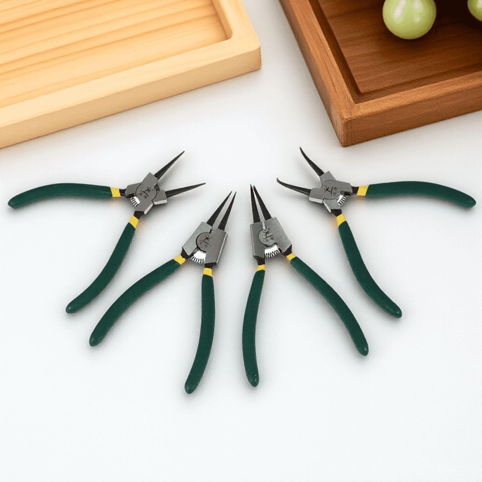 FONDOTIN 4-Piece Spring Clip Pliers Set with Precision Tips, Assorted Colors for Mechanics and Use