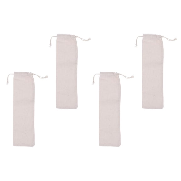 FONDOTIN 4Pcs Straw Container Reusable Straws Bags For Cutlery And Drinkware
