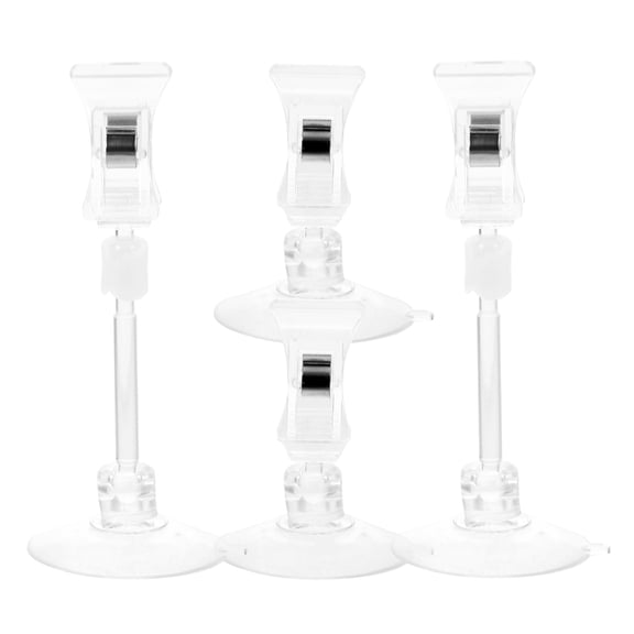 FONDOTIN 4Pcs Suction Cup Card Clips for Cars Transparent ABS Material Car Document Sorting Clip