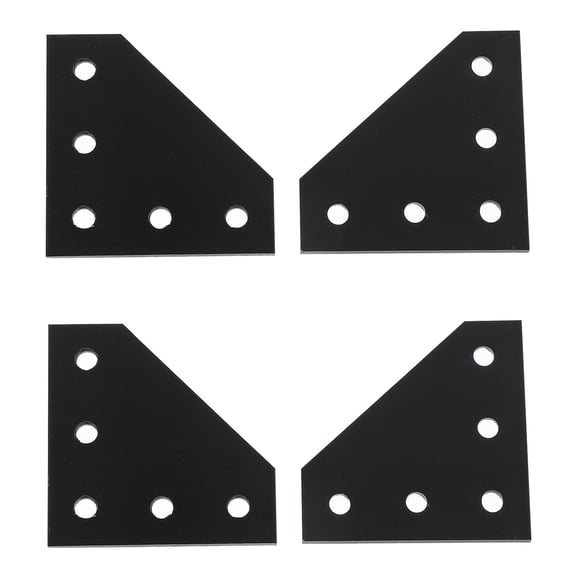 FONDOTIN 4pcs Connecting Brackets Joint Board Black L Shape Aluminum for Construction Needs