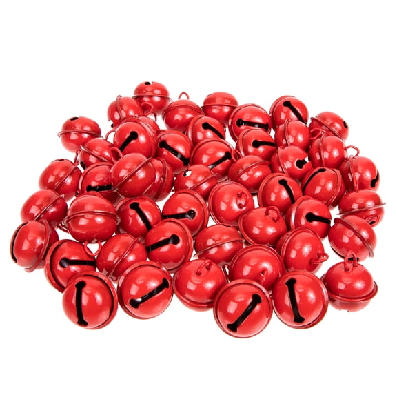 FONDOTIN 50Pcs Red Christmas Bell Ornaments Iron Bell Pendants Perfect for Hanging Decor