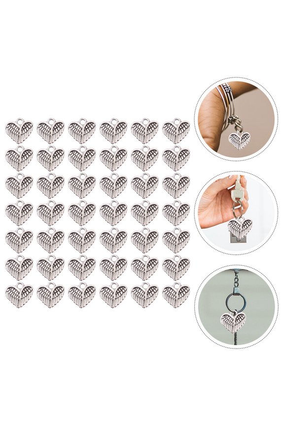 Smooth Silver Alloy Wing Pendant for Creative DIY Jewelry Projects