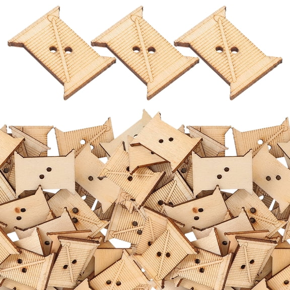 FONDOTIN 50Pcs Thread Wind Board Embroidery Thread Bobbins for Beginners Wooden Material