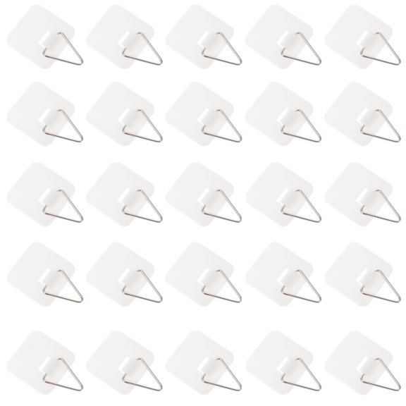 FONDOTIN 50Pcs White Kitchen Dish Storage Hook Easy Install Dish Fixator Hook for Home and Restaurant Use