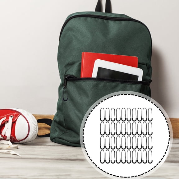 FONDOTIN 50Pcs Black Plastic Zipper Pull Rope Repair Tool for Jackets Backpacks Luggage