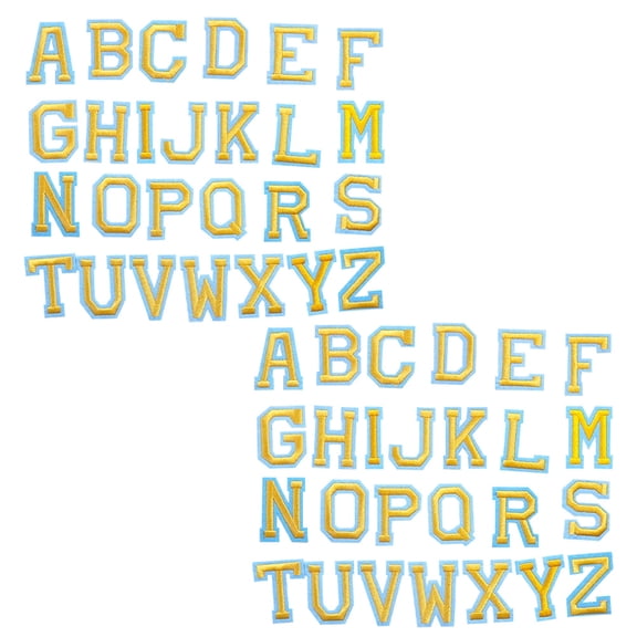 FONDOTIN 52pcs Alphabet Iron-On Patches for Clothing Repair, Polyester Thread, Embroidery Accessories