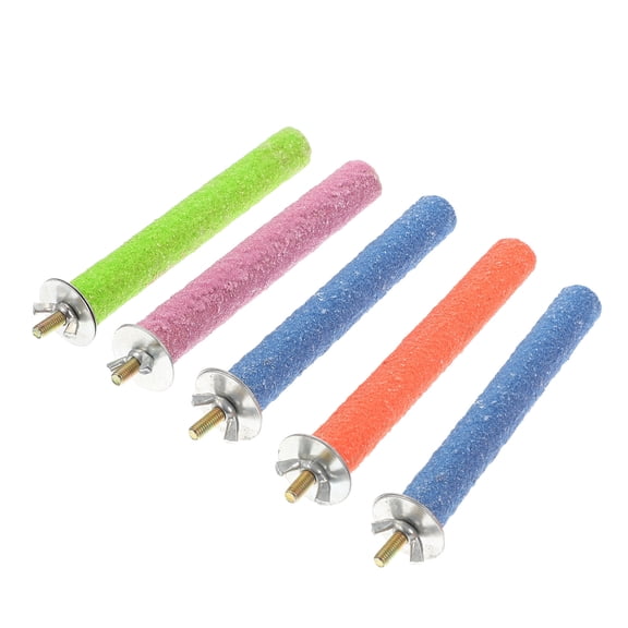 FONDOTIN 5Pcs Parrot Perch Stands Made of High Grade Wood for Training and Entertainment