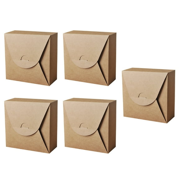 FONDOTIN 5Pcs Brown Cake Container Made of Paper Material Ideal for Cake and Dessert Storage