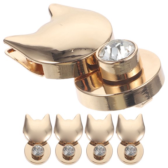 FONDOTIN 5Pcs Decorative Cat Locks Golden Zinc Alloy for Diy Craft Projects Bags