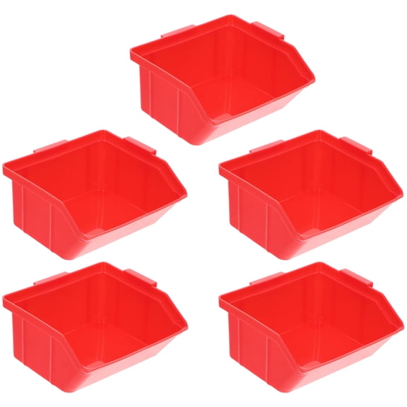 FONDOTIN 5Pcs Practical ABS Plastic Storage Boxes for Garage and Warehouse Parts Organization