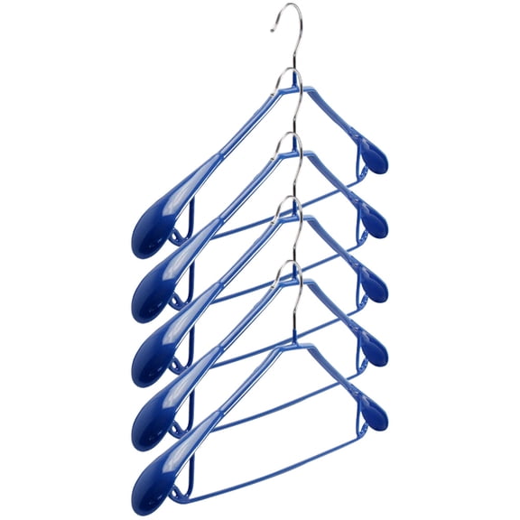 FONDOTIN 5Pcs Household Plastic Clothes Hangers with Anti Skid Feature for Closet Organization
