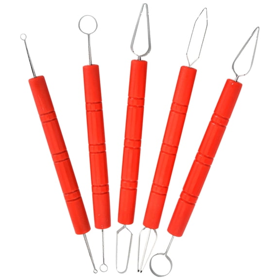 FONDOTIN 5-Piece Ceramic Pottery Clay Sculpting Tools Set for Artists and Craft Enthusiasts