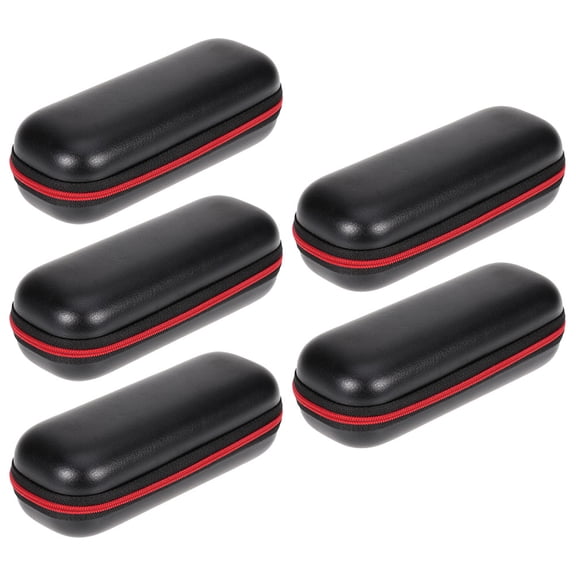 FONDOTIN 5-Pack Black Zippered Watch Organizer Cases, Portable EVA Storage Boxes for Travel, Outdoor, and Daily Use