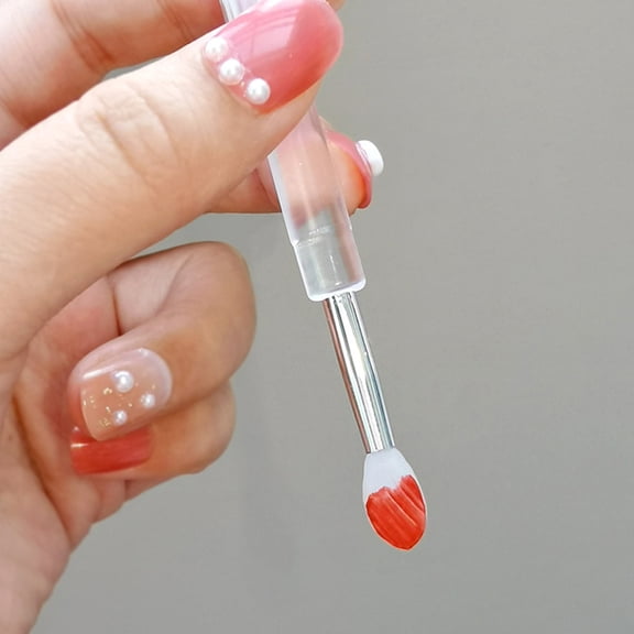 FONDOTIN 5Pcs White Silicone Eyeshadow Brush Set with Comfortable Handle