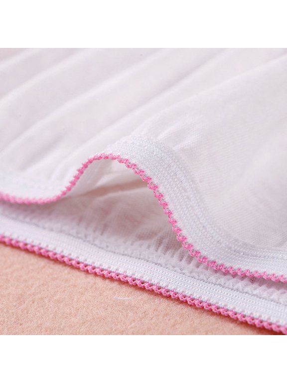 5Pcs Soft Cotton Underwear White Breathable Elastic Waistband for Postnatal Period and Hospital Bag