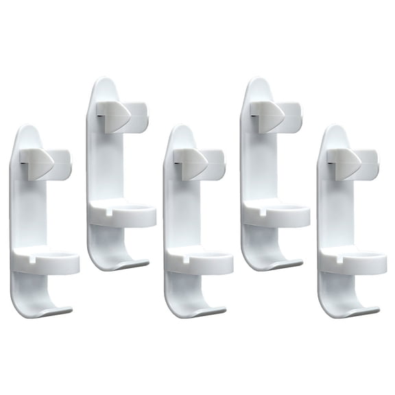 FONDOTIN 5Pcs White Electric Toothbrush Organizer Holder Wall Mounted Adhesive Design with Hook