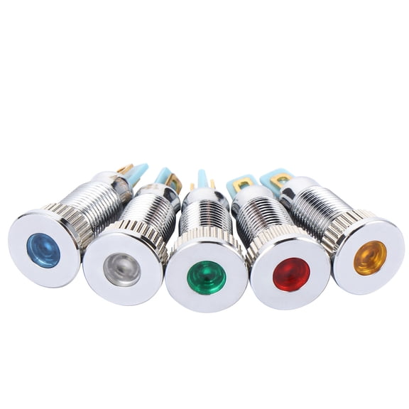 FONDOTIN 5Pcs White Indicator Light for Car Signal Indicator Dash Light Easy to Install and Use 8mm
