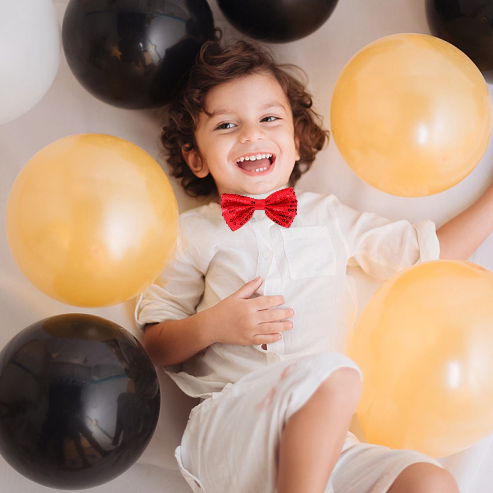 FONDOTIN 5pcs Children's Sequin Bow Ties Adjustable and Pretied Bow — free download