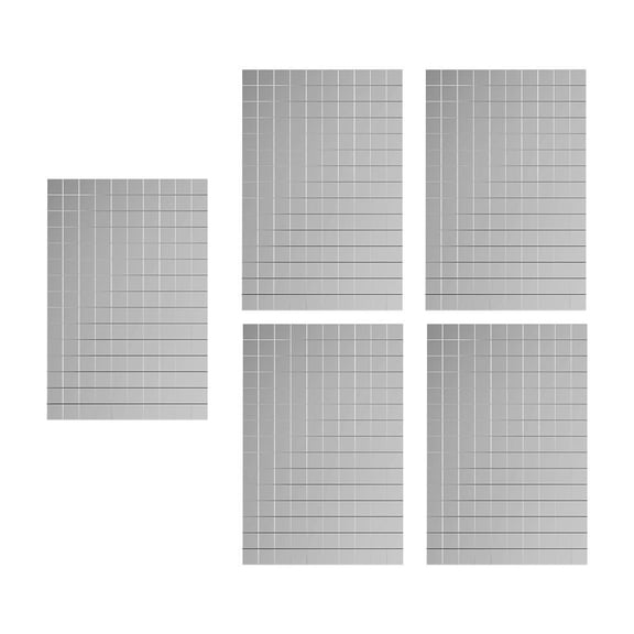 FONDOTIN Diy Mirror Craft Wall Decals for Homeowners Silver 5Pcs