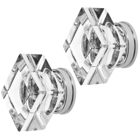 FONDOTIN 6 Decorative Door Knobs for Closets Smooth Surface Plastic and Artificial Crystal 1.4X1.4X1.4in