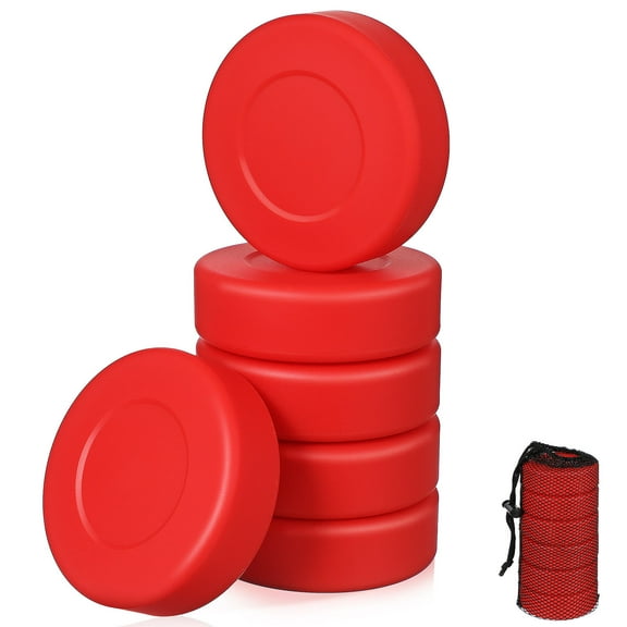 FONDOTIN 6 Pcs Floor Hockey Balls PVC Red for Players of Different Ages