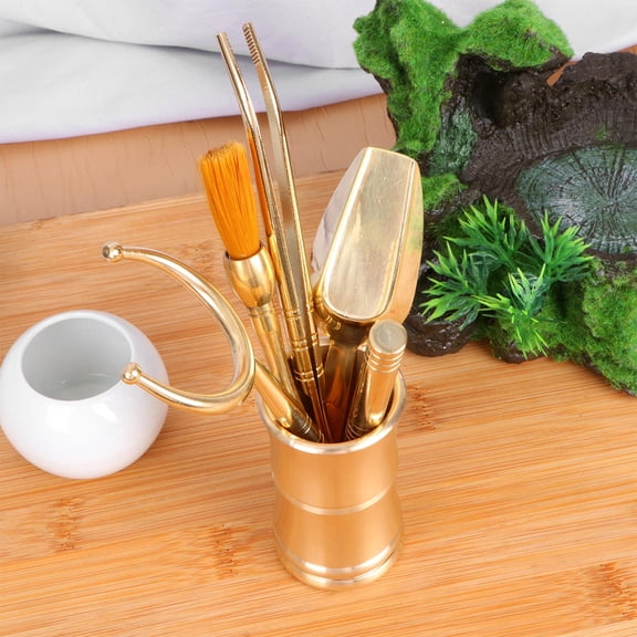 FONDOTIN 6 in 1 Set Gongfu Tea Tool for Chinese Tea Ceremonies with Copper