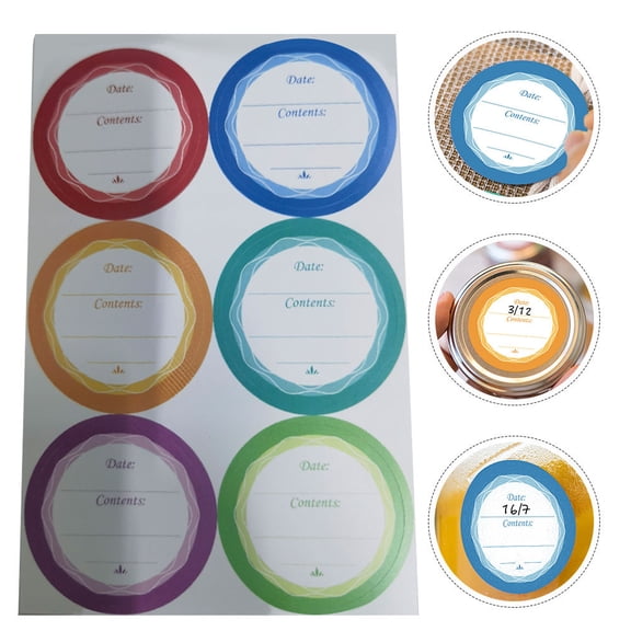 FONDOTIN 60pcs Freezer Food Labels Stickers Reusable Food Labels PP Synthetic Paper Assorted Color Kitchen Organization