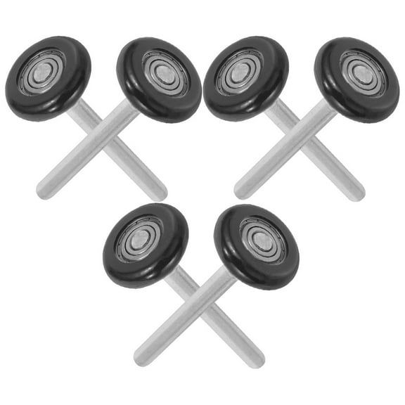FONDOTIN 6Pcs Black Nylon Steel Garage Door Rollers Stable Operation Noise Reduction for Residential Use