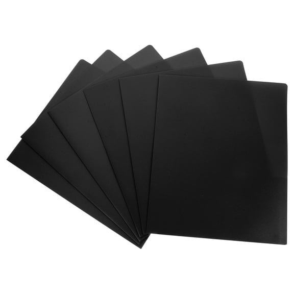 FONDOTIN 6 Pack Black Plastic Pocket Folders, Document Organizer Folders for School, Office, Home, Students and Teachers