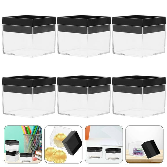 FONDOTIN Clear Plastic Specimen Box Transparent Display Case for Mineral Specimens Assorted Colors