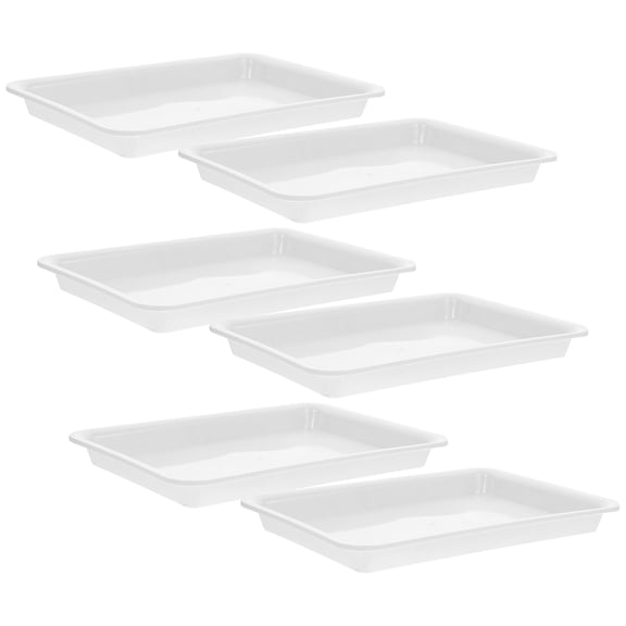 FONDOTIN 6Pcs Flower Pot Base Plastic Minimalist Design Rectangular for Homeowners