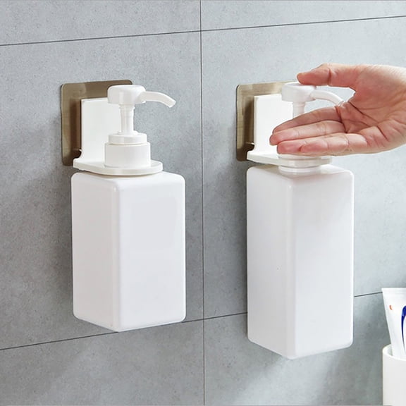 FONDOTIN 6Pcs Shower White Bottle Holders Adhesive Hooks for Bathroom Supplies and Household Use