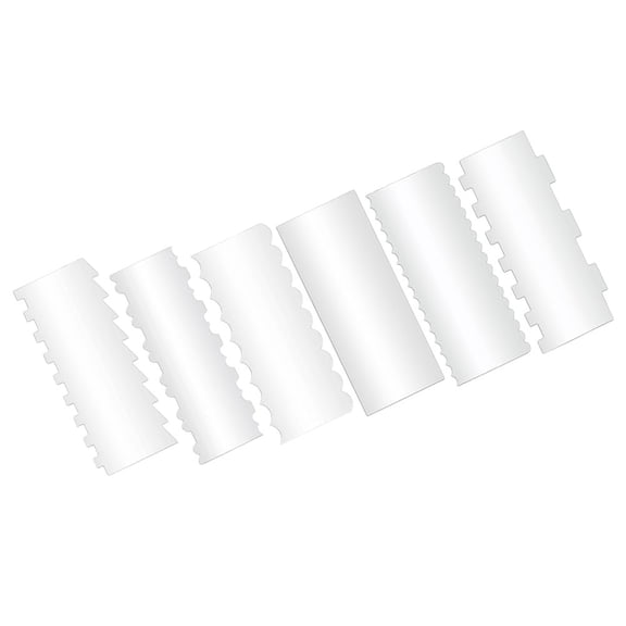 FONDOTIN 6Pcs Transparent Cake Frosting Scraper Set for Icing Smoother and Decorating