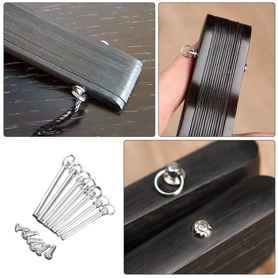 FONDOTIN 7 Sets Folding Fan Repair Kit Silver Stainless Steel Rivet For Handheld Fans Diy Design 3.50X0.50X0.50In