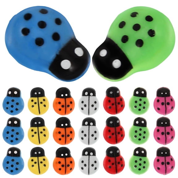 FONDOTIN  80 Pcs Miniature Ladybugs for Crafts Beetle Ornaments Flowerpot Decor
