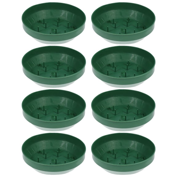 FONDOTIN 8Pcs Round Green Plastic Floral Foam Trays for Gardeners and Elegant Flower Arrangements