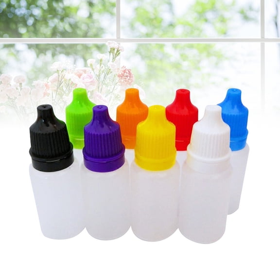 FONDOTIN 8Pcs Small Plastic Squeezable Dropper Bottles for Liquid Storage and Dispensing 2.95X0.98X0.98in