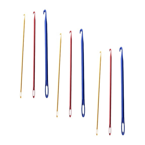 FONDOTIN 9pcs Aluminum Crochet Hooks Crochet Tool Assorted Color for Fabrics Mothers