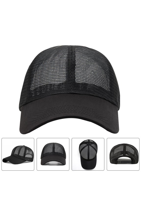 Unisex Sports Hat Black Adjustable 1Pcs